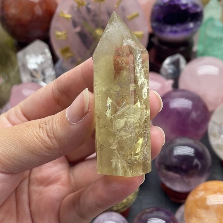 未镶嵌珠宝半成品水晶48号幽灵黄水晶
