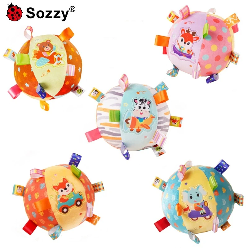 新生儿摇铃球锻炼宝宝抓握摇铃毛绒安抚益智婴儿玩具