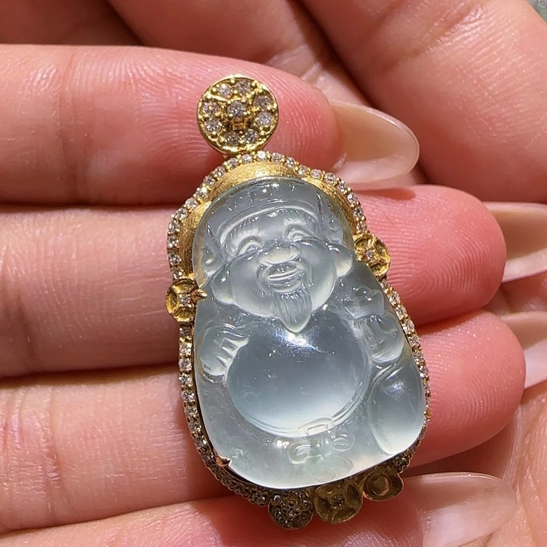 【闪购商品】颈饰18K金镶嵌翡翠天然