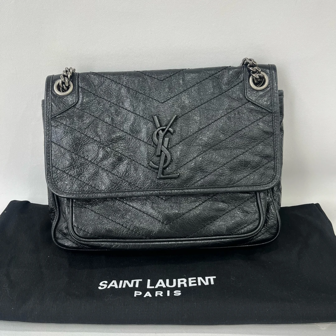 95新 YSL/圣罗兰 捐金沉珠/中号niki单肩经典