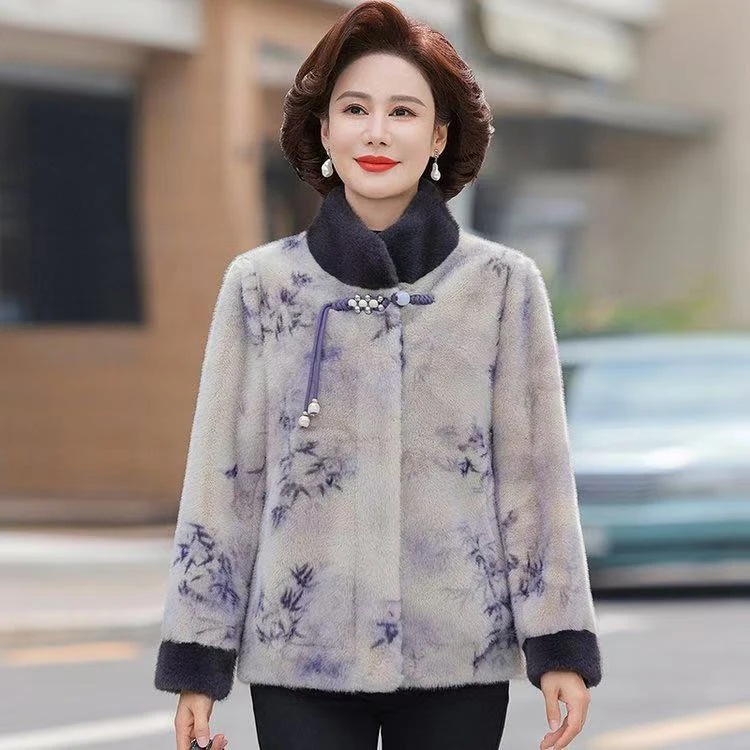 优雅气质国风貂绒外套 8626款