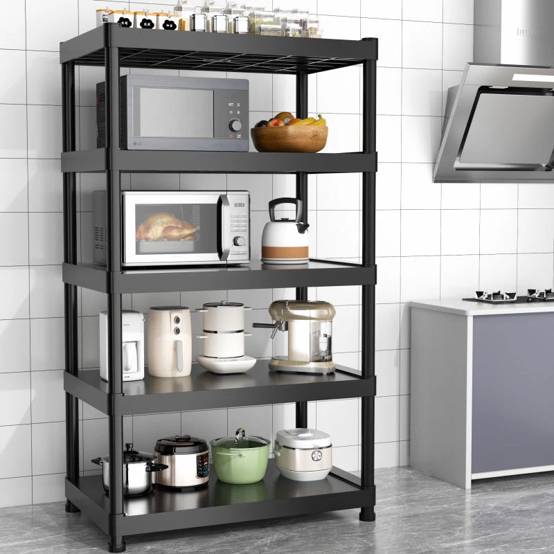 置物架落地多层收纳架厨房微波炉加厚锅整理架组合储物架子