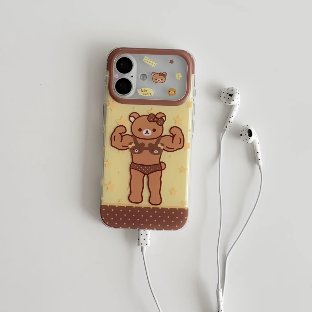 韩系ins肌肉轻松熊苹果适用iphone17promax苹果16手机壳15小众壳