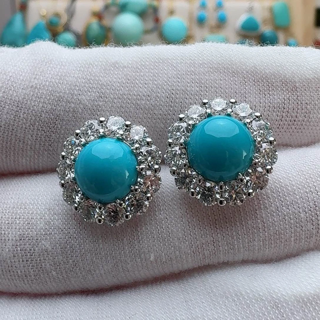 绿松石珠宝奇石银S925镶嵌