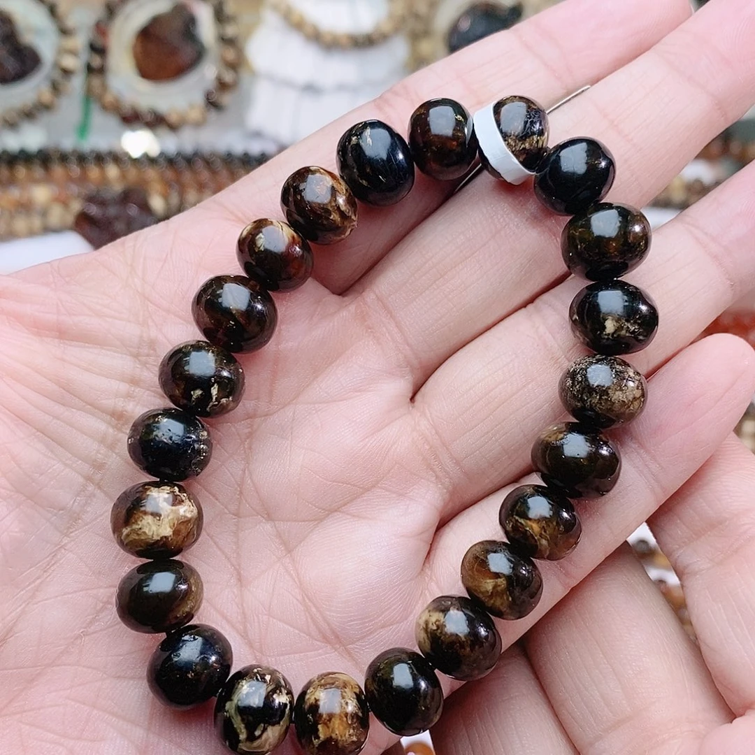 琥珀未镶嵌裸石11黑花