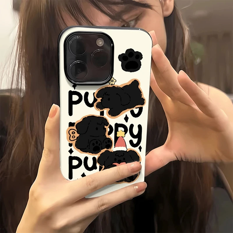 英文小狗ins风适用iPhone16苹果13手机壳15promax果冻14软1112
