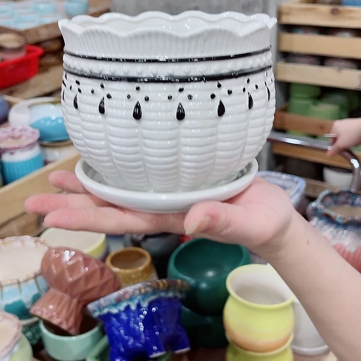 有孔，凑10元包邮陶瓷花盆发货！