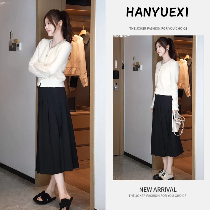 秋季时尚一整套女装2025新款洋气小香风针织开衫百搭半身裙两件套