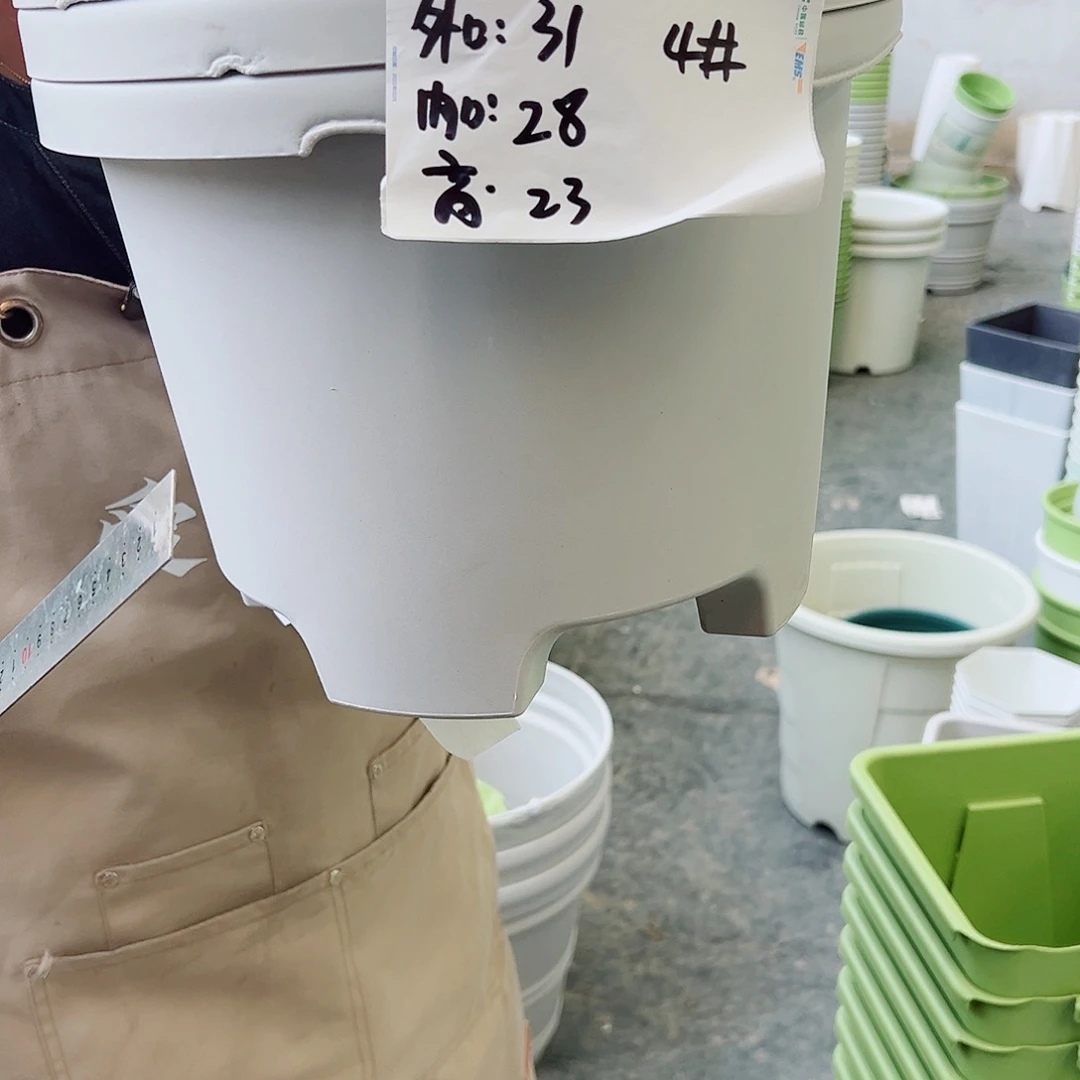 瑕疵球根盆4#灰白色3个无托