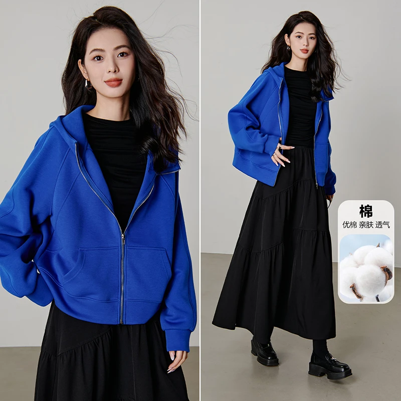 【新品】2025棉上衣 慵懒风 气质百搭连帽夹克外套女25033107