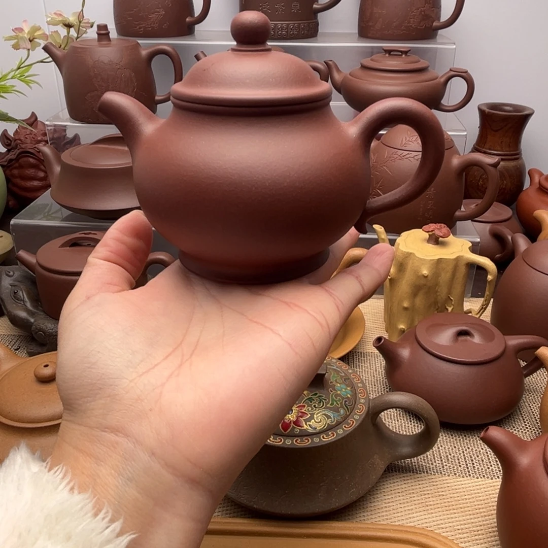 紫砂茶壶原矿紫泥高潘200cc