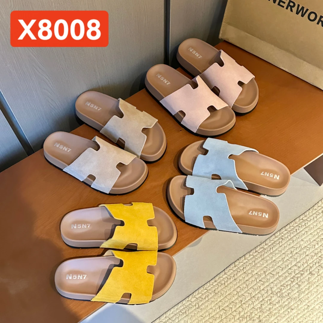 【牛皮爱马】8008专柜爱马款牛皮超火爆款女鞋凉鞋拖鞋软底防滑