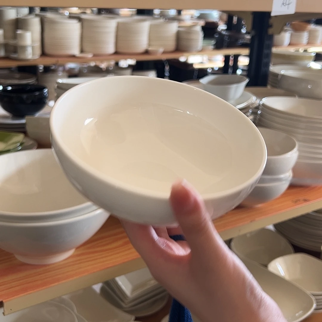 新骨瓷003微瑕暖白6.25寸面碗