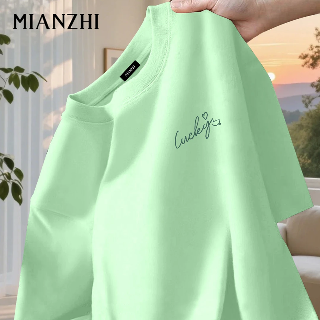 薄荷曼波绿夏季男士宽松T恤短袖男女2025新款多巴胺纯棉宽松上衣