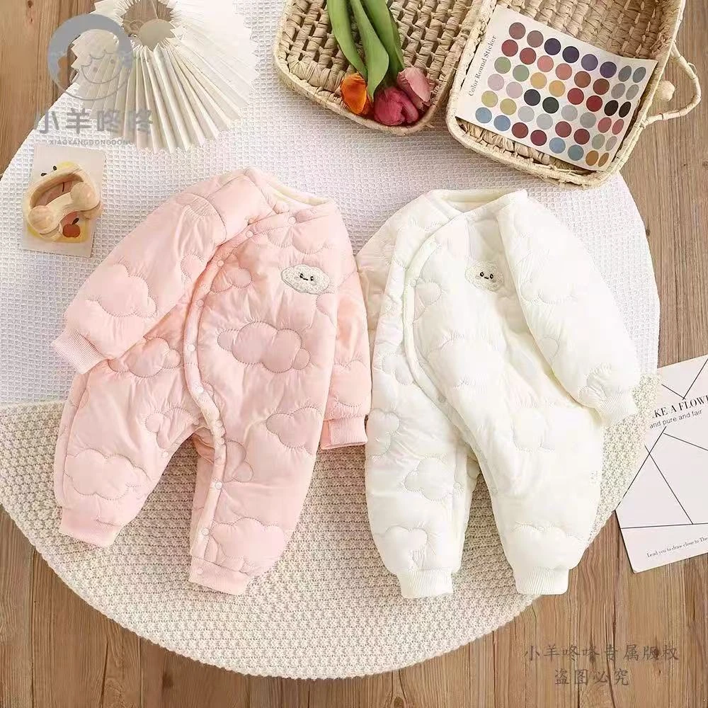 婴儿秋冬加厚棉衣爬服冬款秋冬儿童幼儿哈衣幼儿