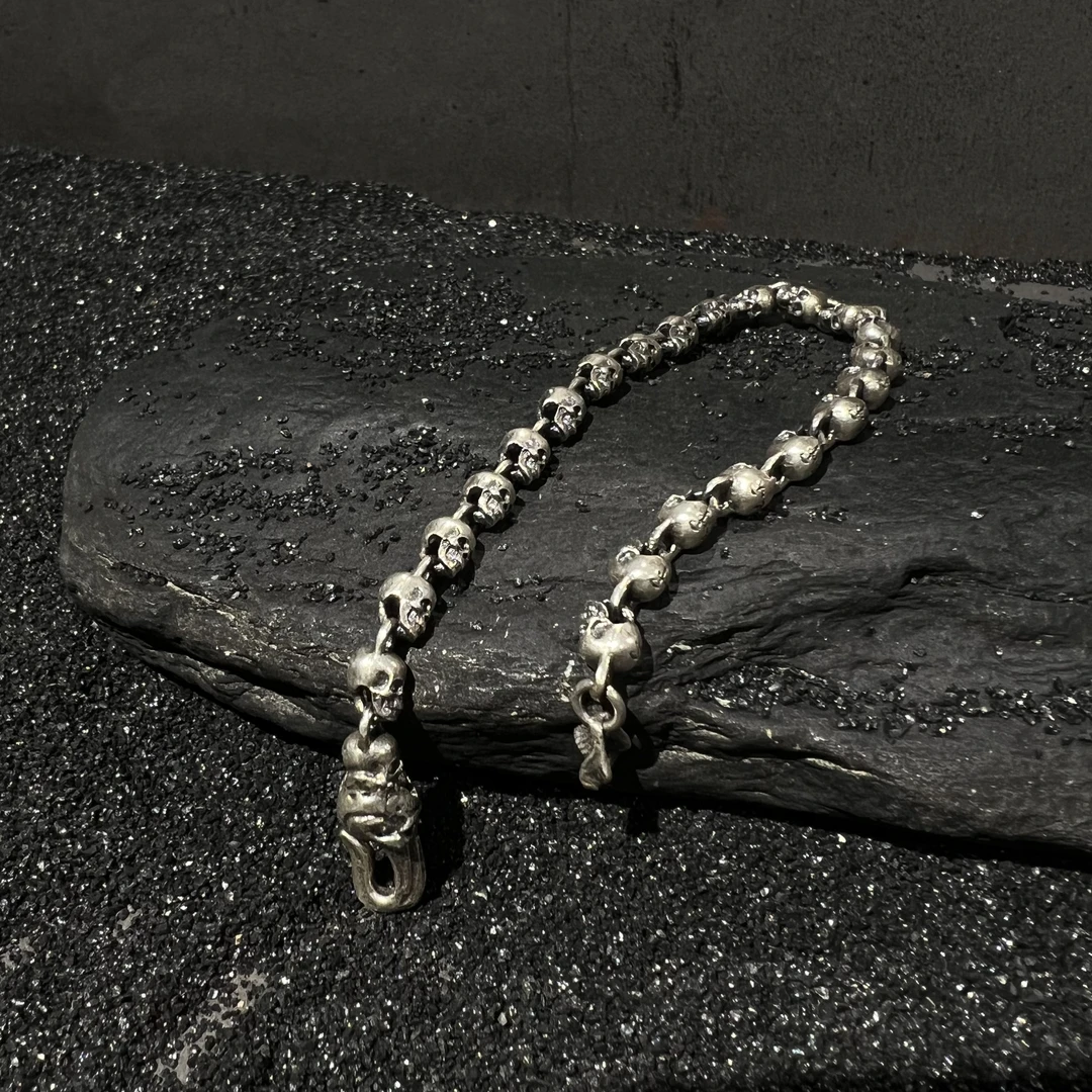 吊坠925银 灵史会馆-925银-骷髅手链