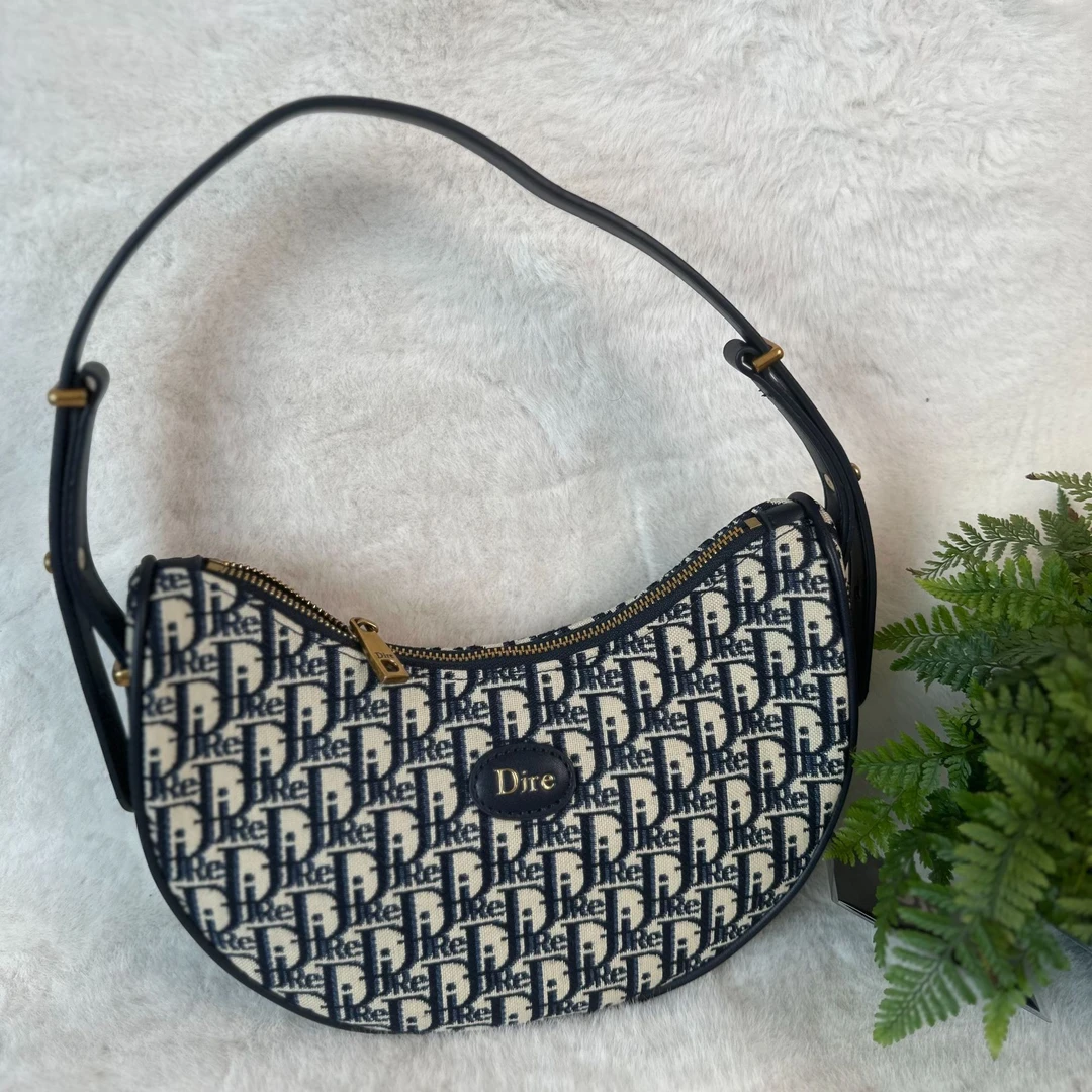 奢品定制刺绣工艺复古女重工高级感单肩腋下女式包月牙包