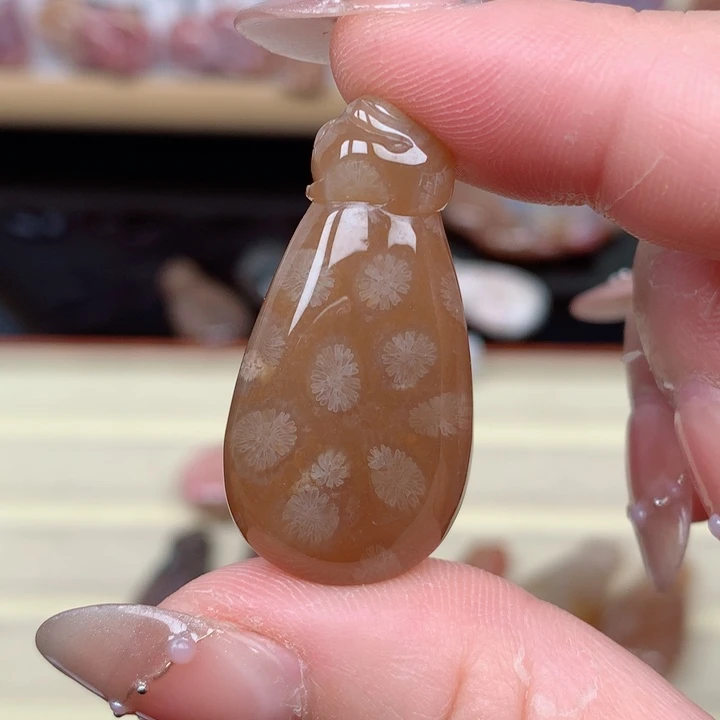 硅化玉手链足银镀金镶嵌