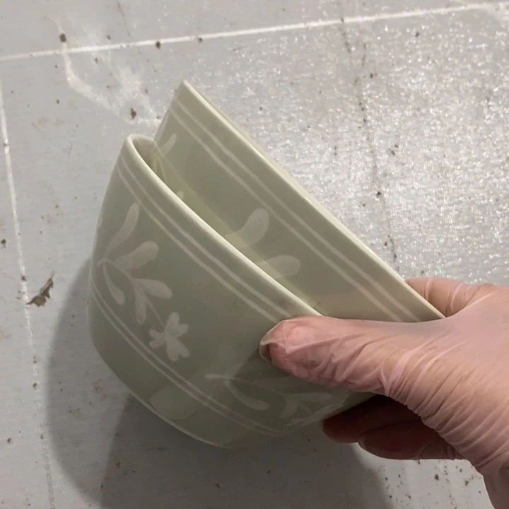 小***满瓷片磁州窑出口面碗一对