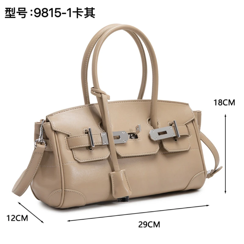 【初阳甄选】QYX-9815-1-卡其色斜挎包潮流包欧若假日风美式通勤风