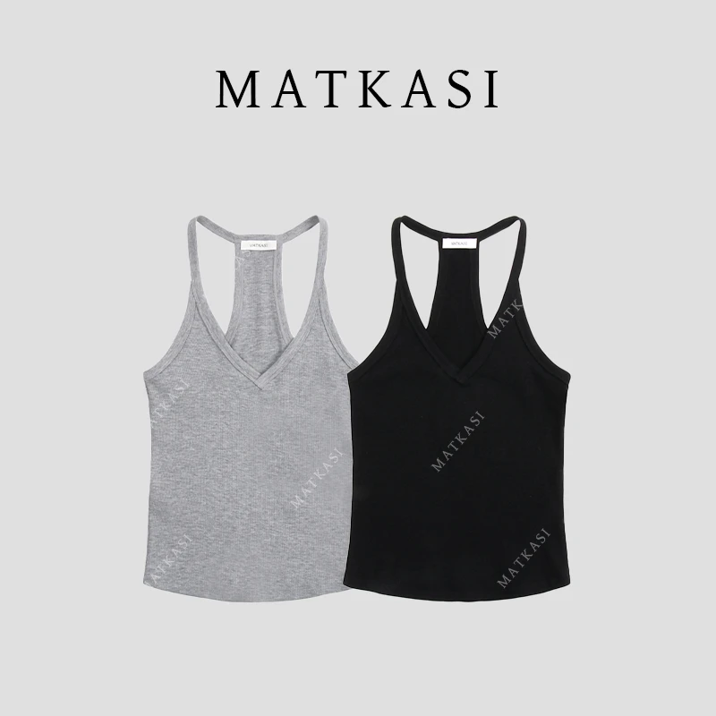MATKASI 设计感透气舒适感时尚气质日常通勤穿搭V领美背吊带