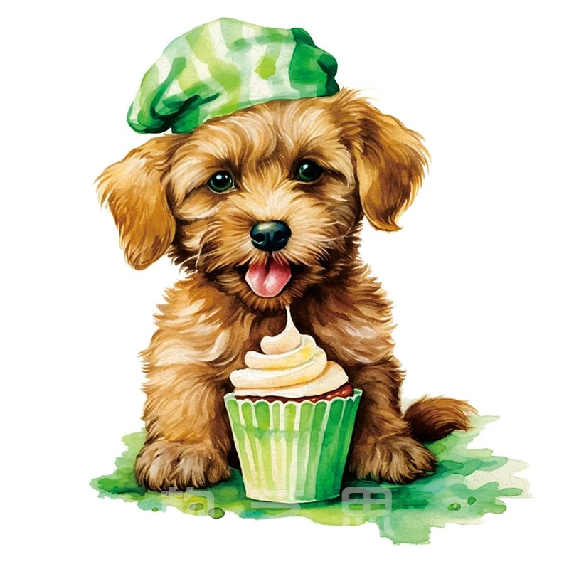 地狱十级高难度异形小狗实木平面裸眼3D拼图动物木质玩具高级感