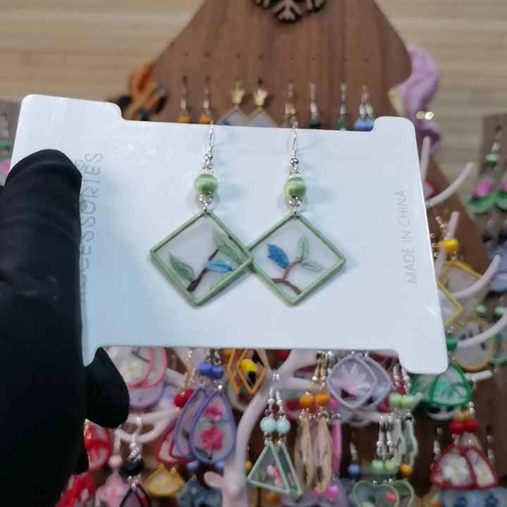 织绣苏绣耳环耳钉耳饰