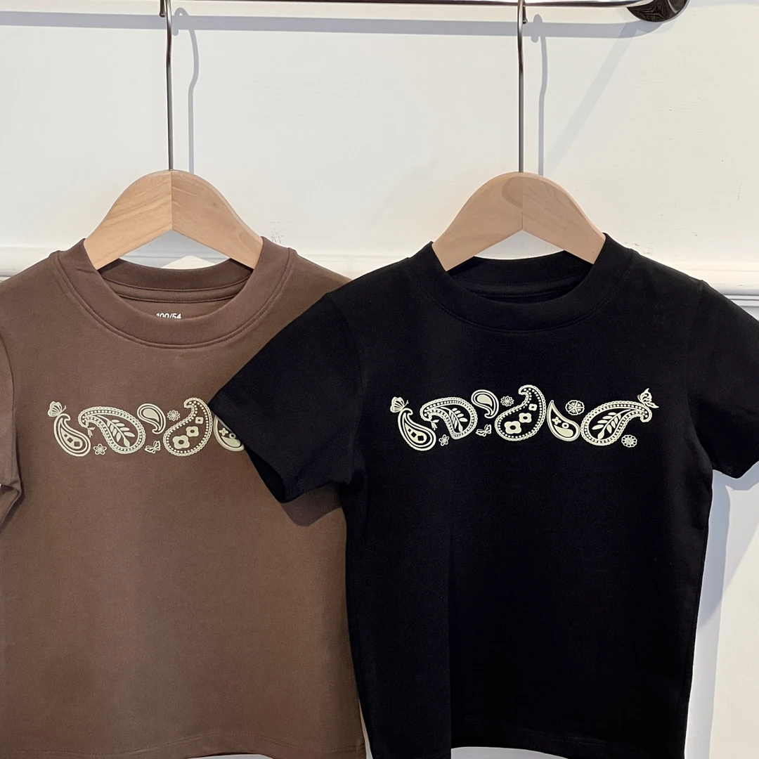 maddy&mina腰果花纯棉儿童短袖T恤