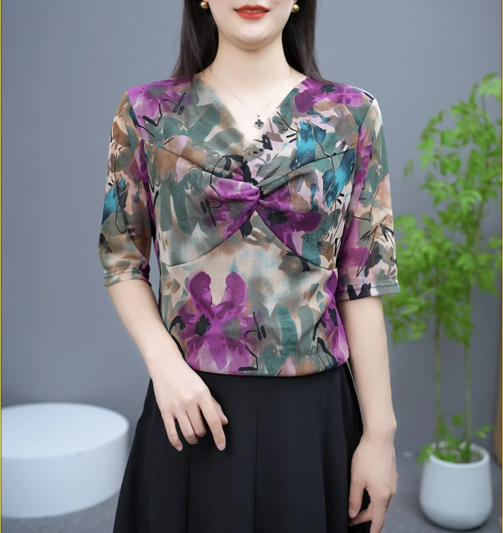 新款百搭遮肉显瘦气质时尚洋气女装上衣#6300