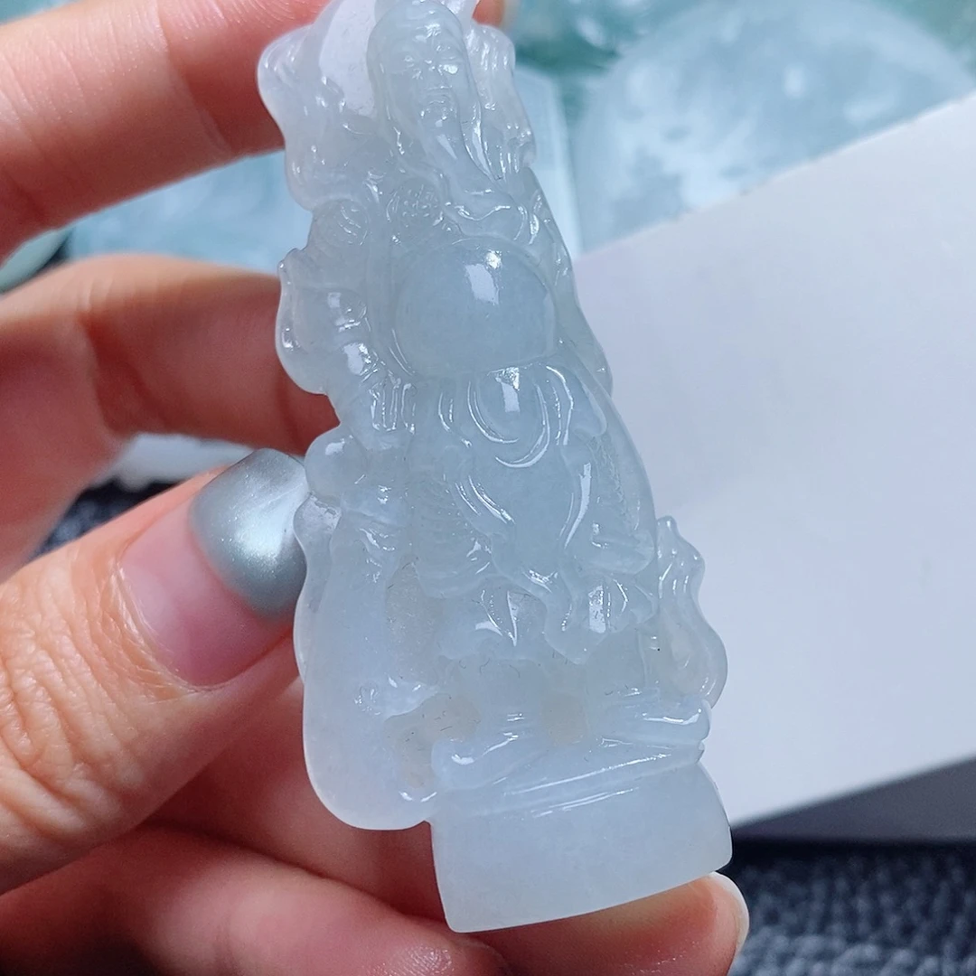 定制翡翠未镶嵌毛货付款后确认抛光