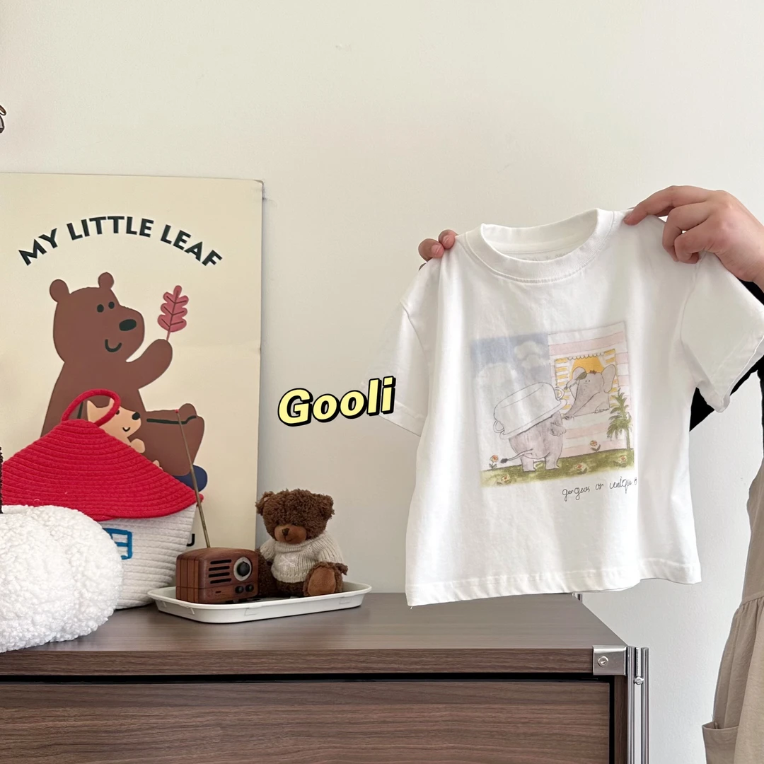 【古里现货】2025夏季新款儿童短袖休闲宝宝韩版卡通夏款41002