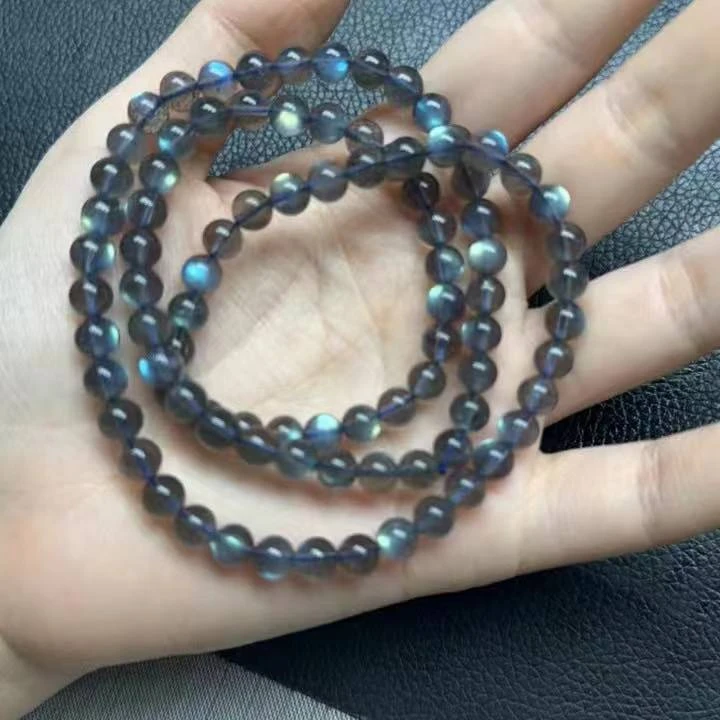 天然灰月光星空灰三圈手串（多样性发一条）