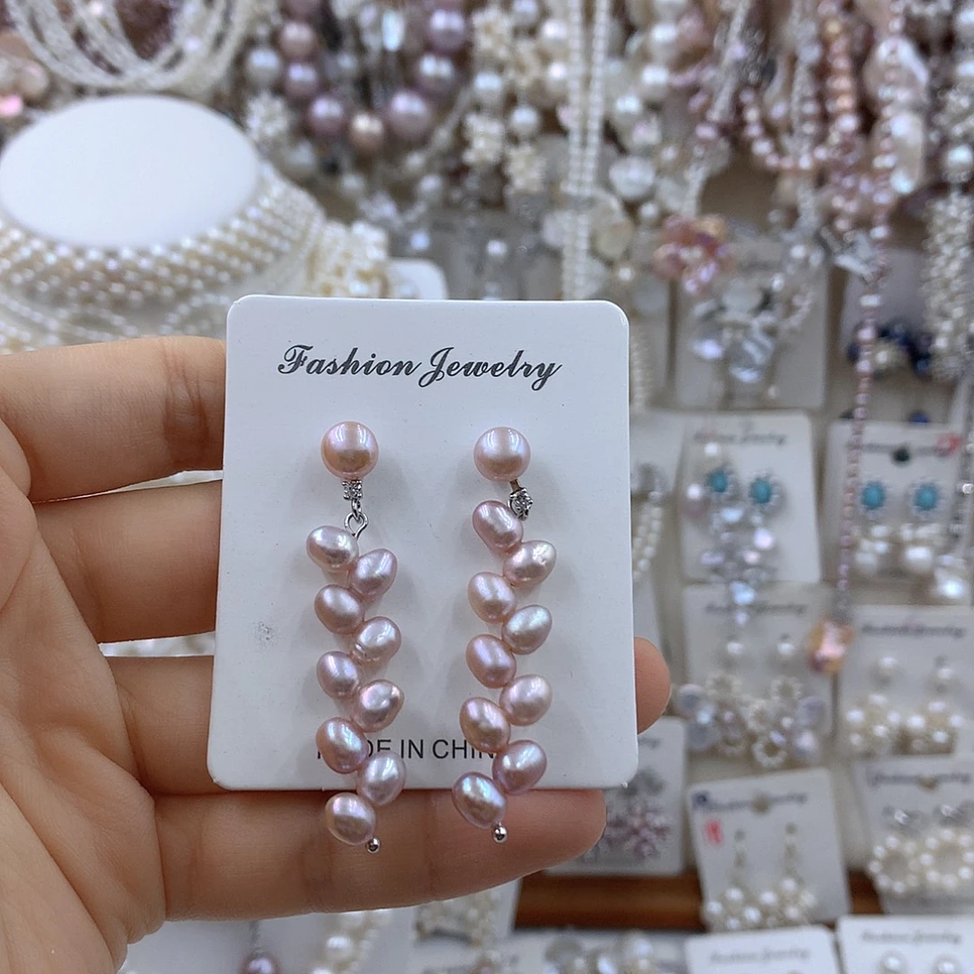 项链耳饰银S925镶嵌淡水珍珠