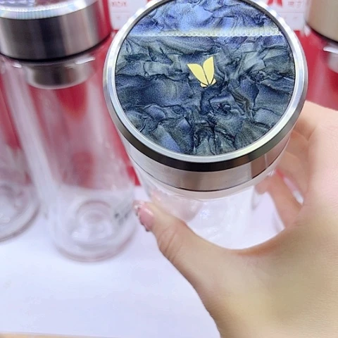 万象玻璃单层U409，520毫升➕杯套
