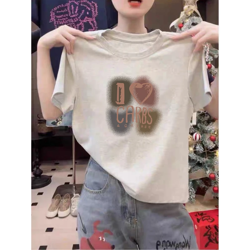 夏季薄款2025年新款正肩圆领短袖t恤女百搭洋气灰色上衣打底衫潮