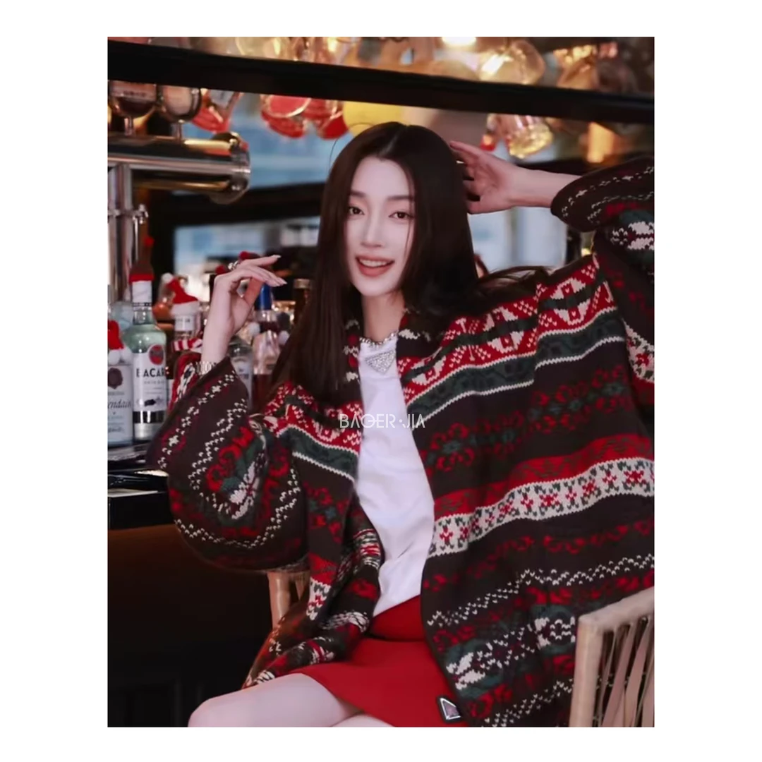 88-【可遇不可求】宝儿家含幂BV76524412拜年服慵懒小香风刺绣毛衣