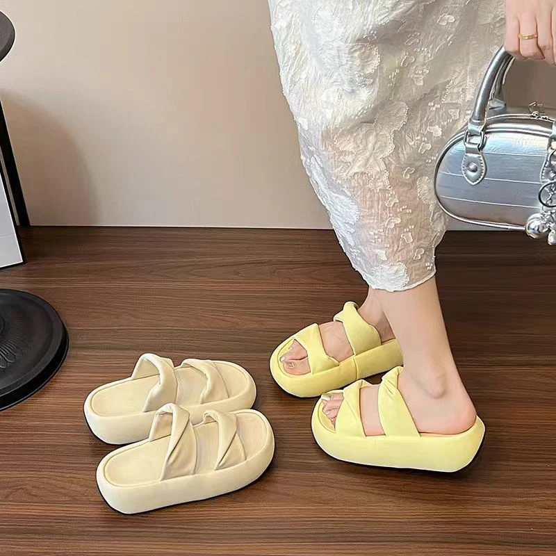 （柚子同款）夏季清凉休闲软底二拧一字面包半托3971-0