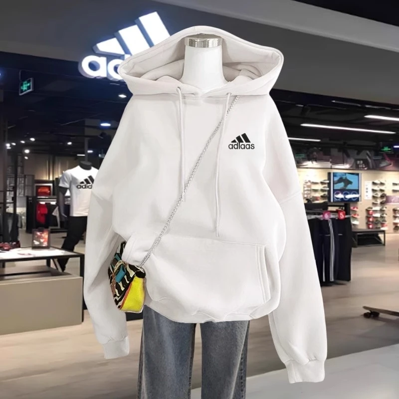 奥特莱斯专柜秋冬男女帽衫印花学生套头卫衣保暖卫衣情侣卫衣