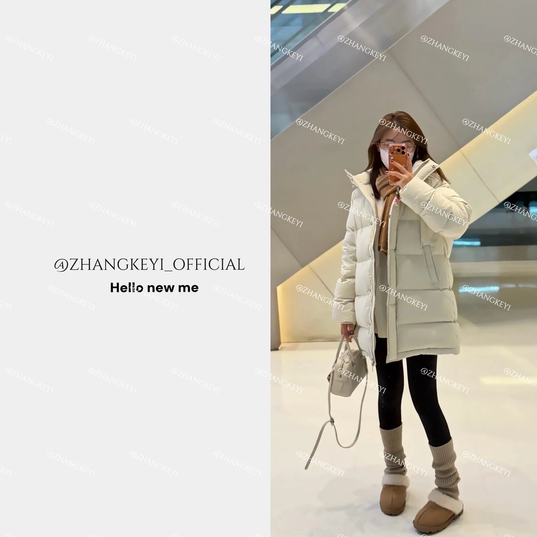 【张可以】暖宝宝!三防面料中长款连帽羽绒服