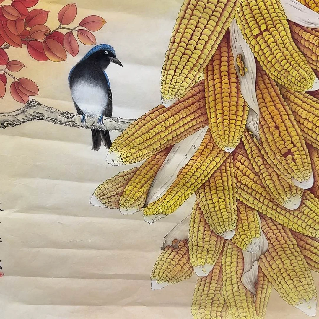 自***…国画四尺斗方70X70纯手绘作品