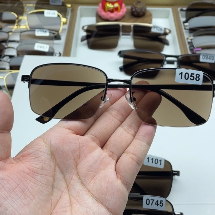 茶水晶半框眼镜 1058