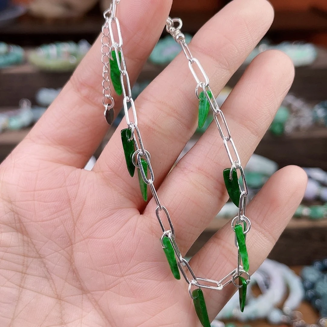 萌***多未镶嵌手链翡翠手链