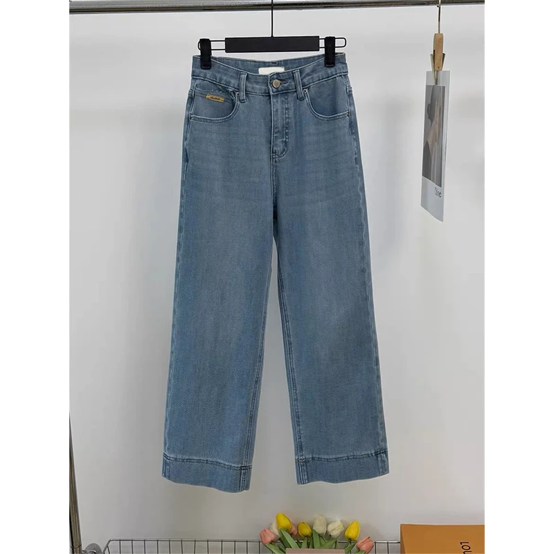 薇莎587【现货】九分薄款软料无弹直筒牛仔裤