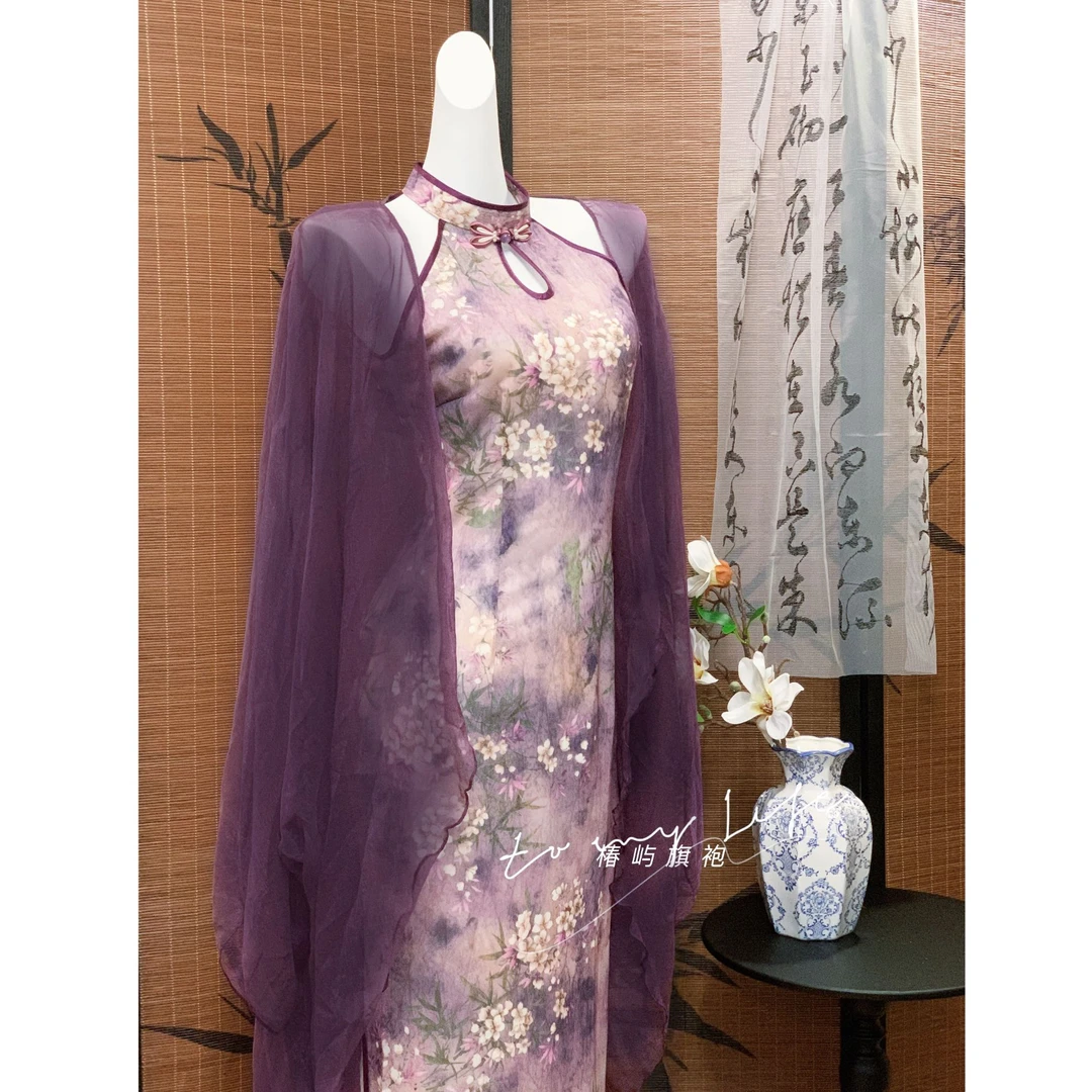 【长披肩】新中式仙女风搭配旗袍长款披肩可当开衫