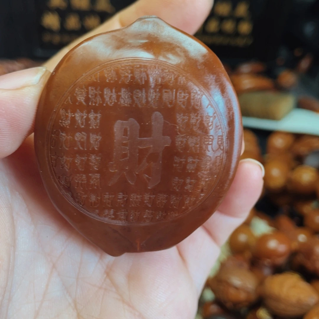 手串/手链橄榄核超大个三面雕手把件