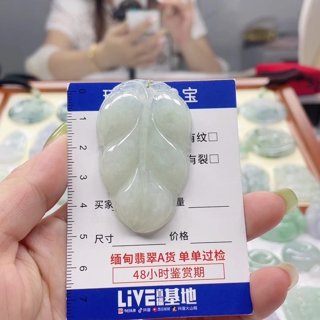 颈饰未镶嵌翡翠叶子