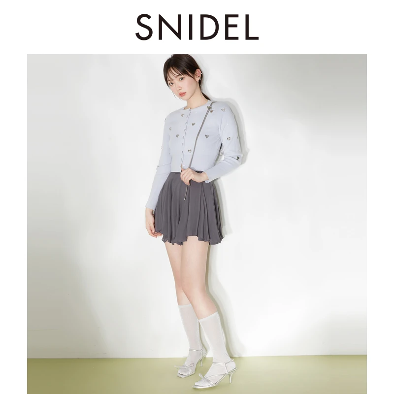 SNIDEL2025春夏新品高腰不规则雪纺短裙芭蕾风半身裙SWFP251176