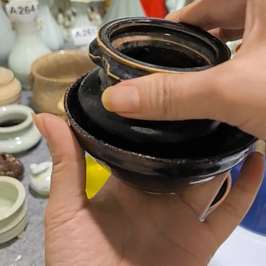 弱***体瓷片建盏一个香炉一个全品