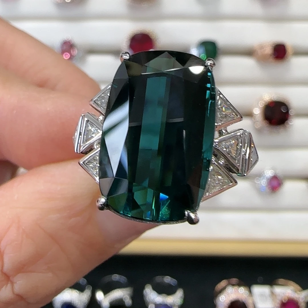 碧玺戒指18K金镶嵌16.68ct