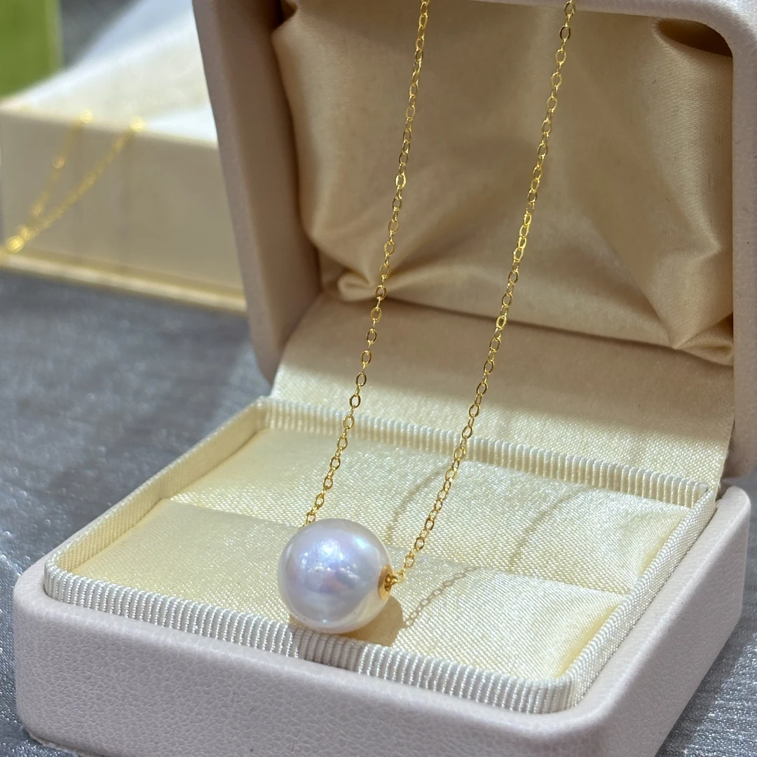 【漠叔】淡水珍珠10-12mm路路通项链正圆极光RY81022